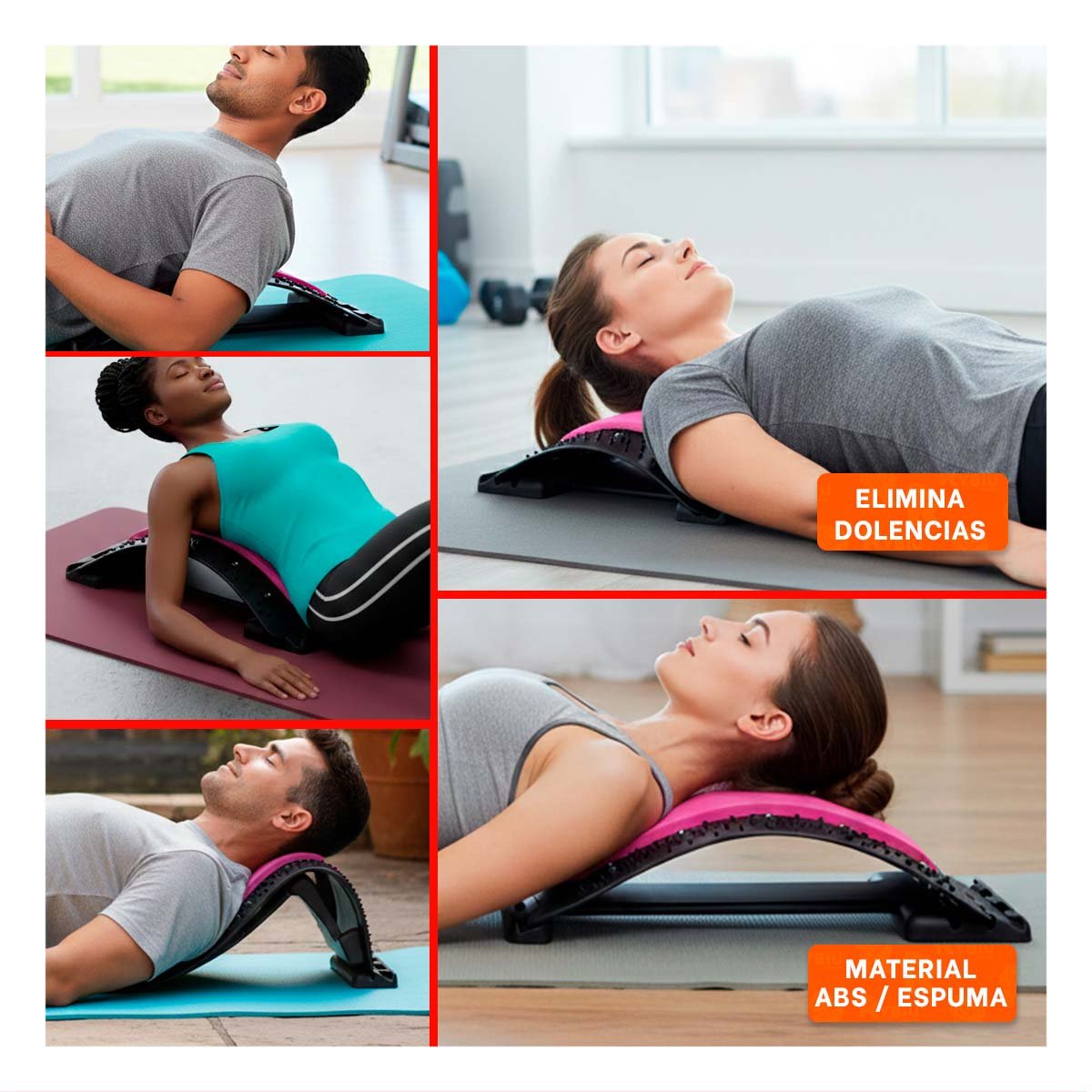 PACK12 SOPORTE LUMBAR FUCSIA PORTATIL PARA USO DIARIO EN CASA O OFICINA Y+PAPEL REGALO - 2