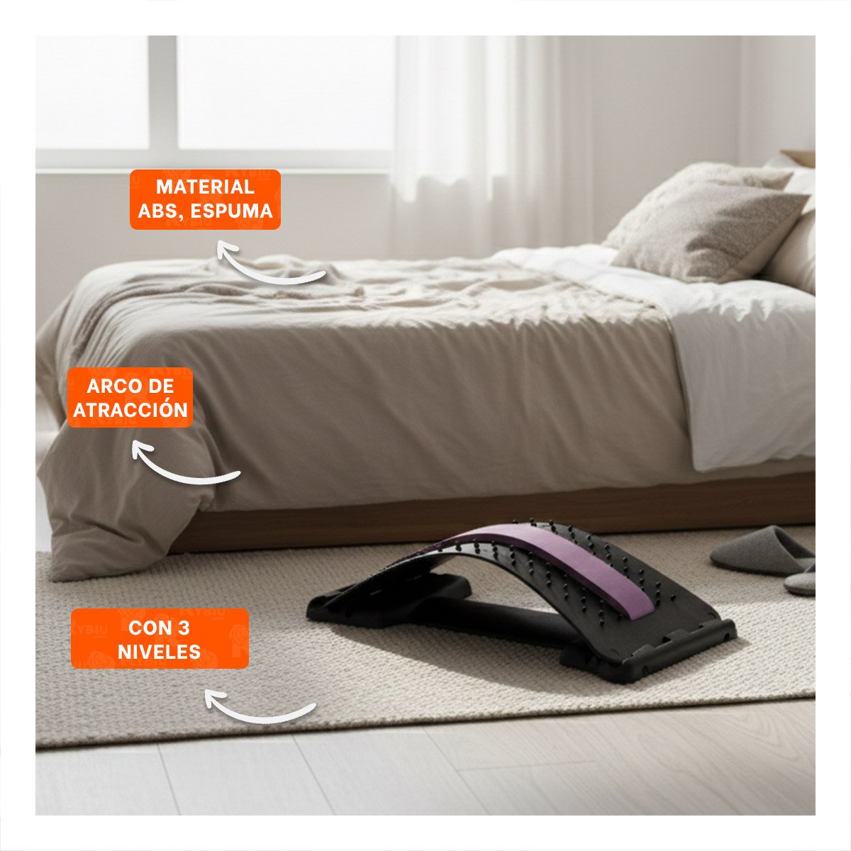 PACK2 ALMOHADILLA LUMBAR LILA PORTATIL PARA USO DIARIO EN CASA O OFICINA - 5