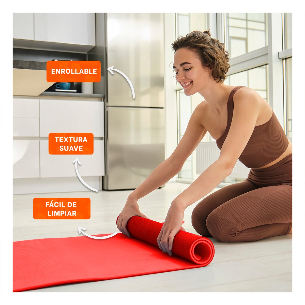 PACK2 BASE FLEXIBLE ROJO DE GOMA EVA 61X183CM PARA PILATES Y FITNESS EN CASA - 5