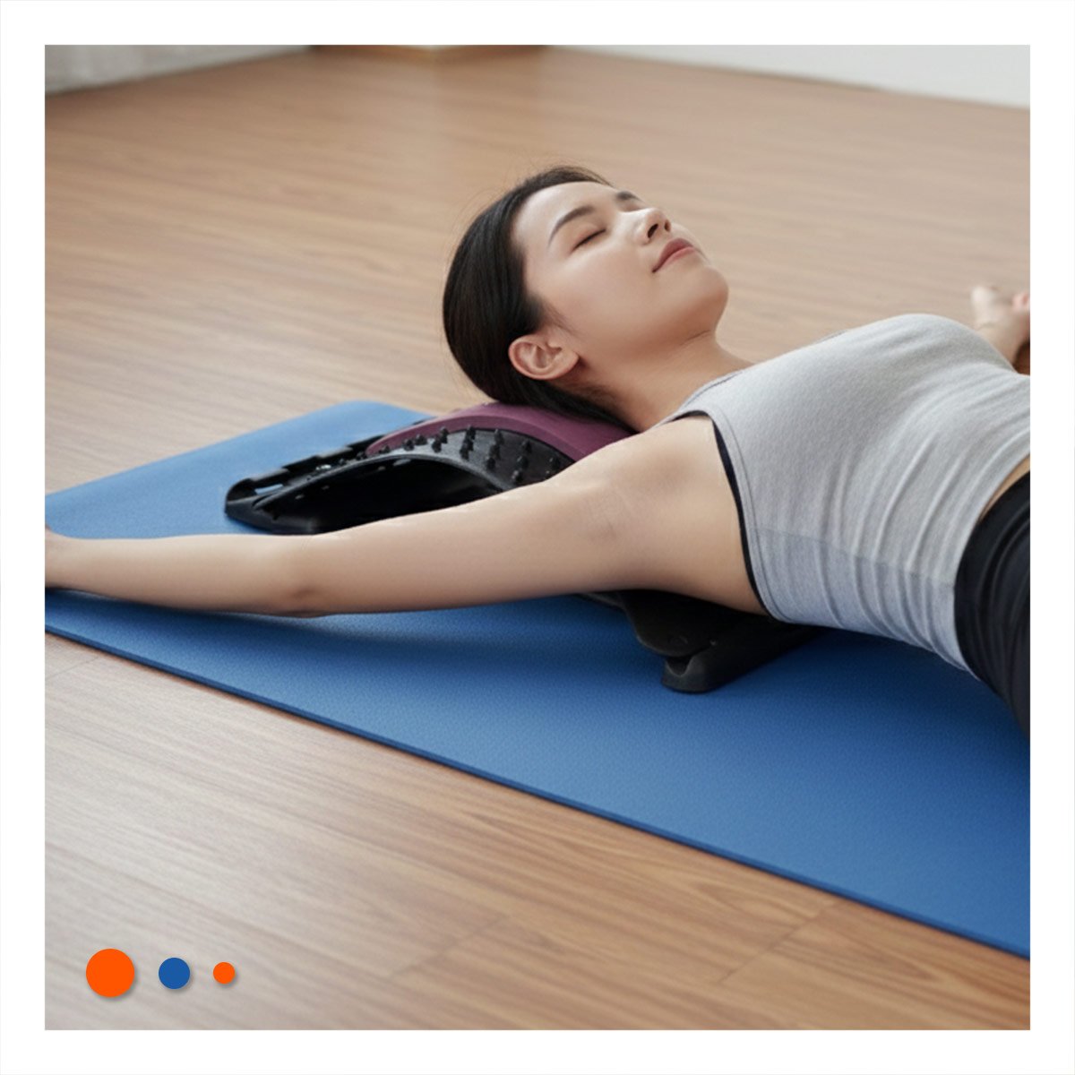DISPOSITIVO LUMBAR GUINDA PORTATIL PARA USO EN CASA Y OFICINA FACIL Y+REGALO STICKER - 2