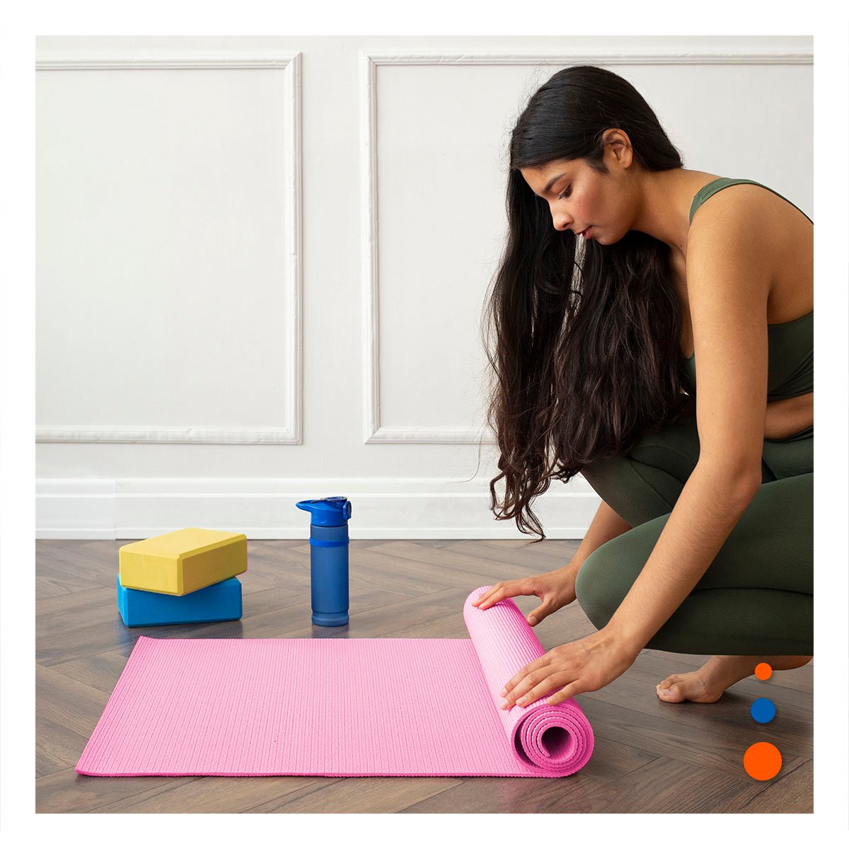 PACK4 ACOLCHADO FLEXIBLE ROSADO DE GOMA EVA 61X183CM PARA PILATES Y FITNESS Y+REGALO STICKER - 3