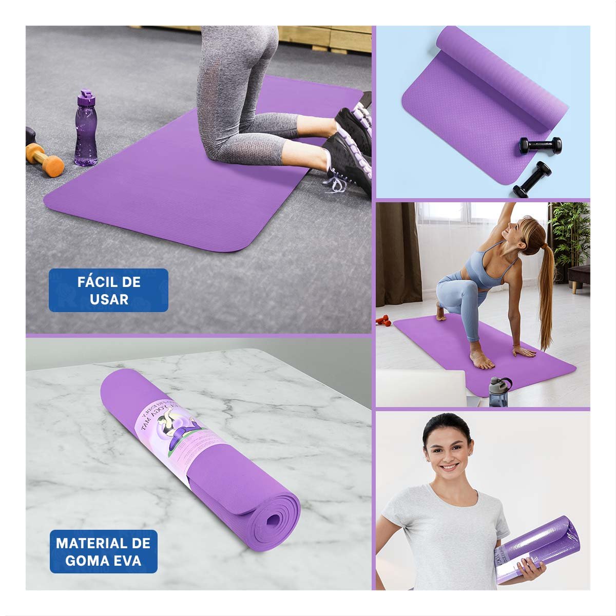 PACK4 ACOLCHADO FLEXIBLE LILA DE GOMA EVA PARA MANUALIDADES Y EJERCICIOS Y+REGALO STICKER - 2