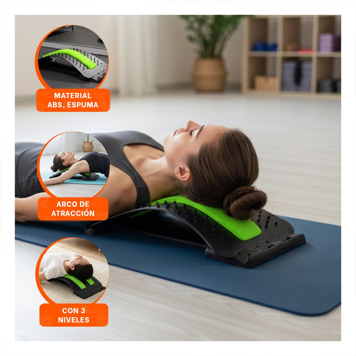 DISPOSITIVO LUMBAR VERDE EFICAZ PARA ALIVIAR DOLOR Y TENSION CORPORAL Y+PAPEL REGALO - 5