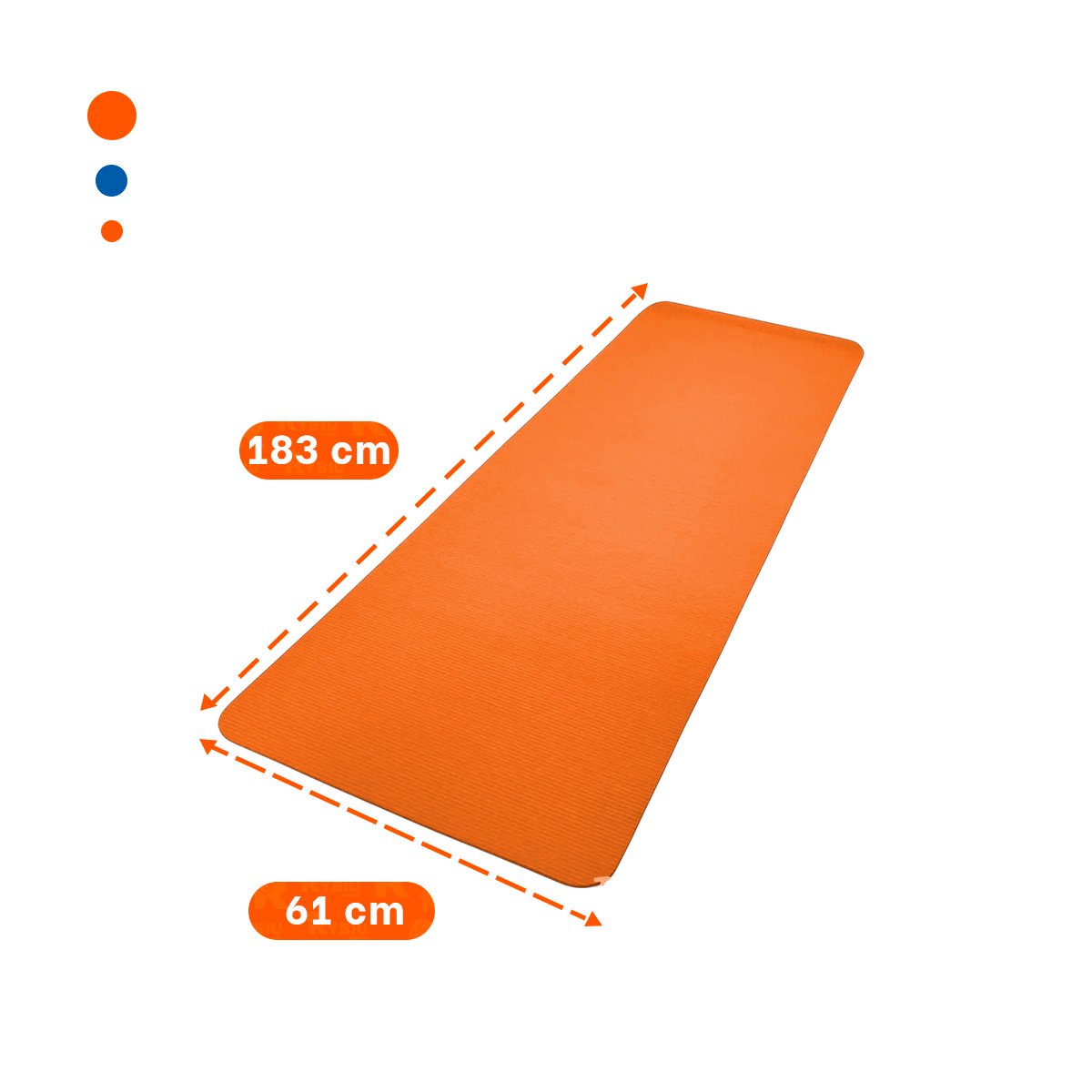 PACK12 ALFOMBRILLA RESISTENTE NARANJA DE GOMA EVA 61X183CM PARA EJERCICIOS Y+REGALO STICKER - 4
