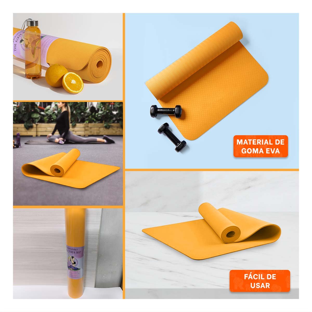 PACK12 ALFOMBRILLA FLEXIBLE NARANJA DE GOMA EVA PARA JUEGOS Y ACTIVIDADES Y+PAPEL REGALO - 2