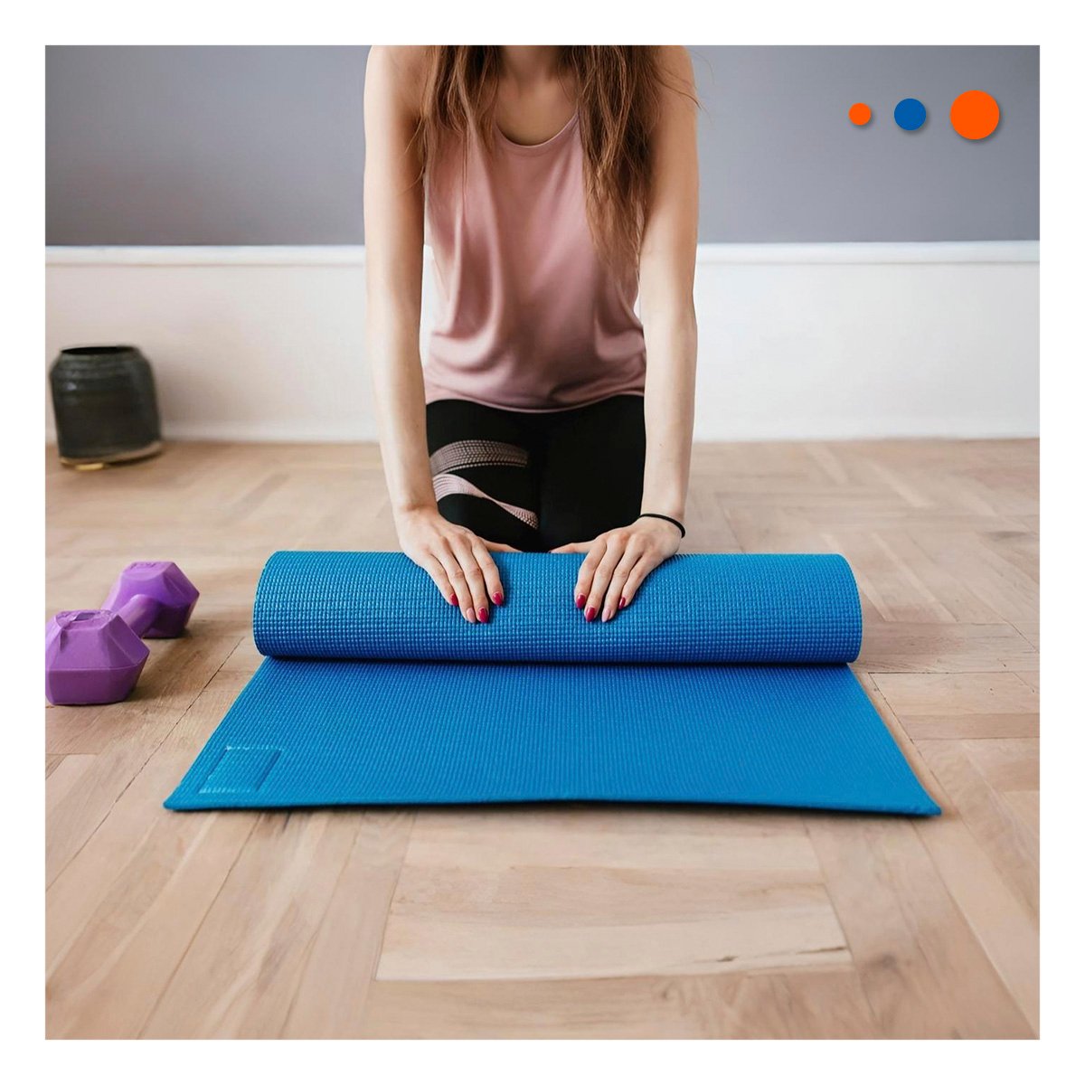ALFOMBRA COMODA AZUL DE GOMA EVA 61X183CM PARA EJERCICIOS Y PILATES EN CASA - 2