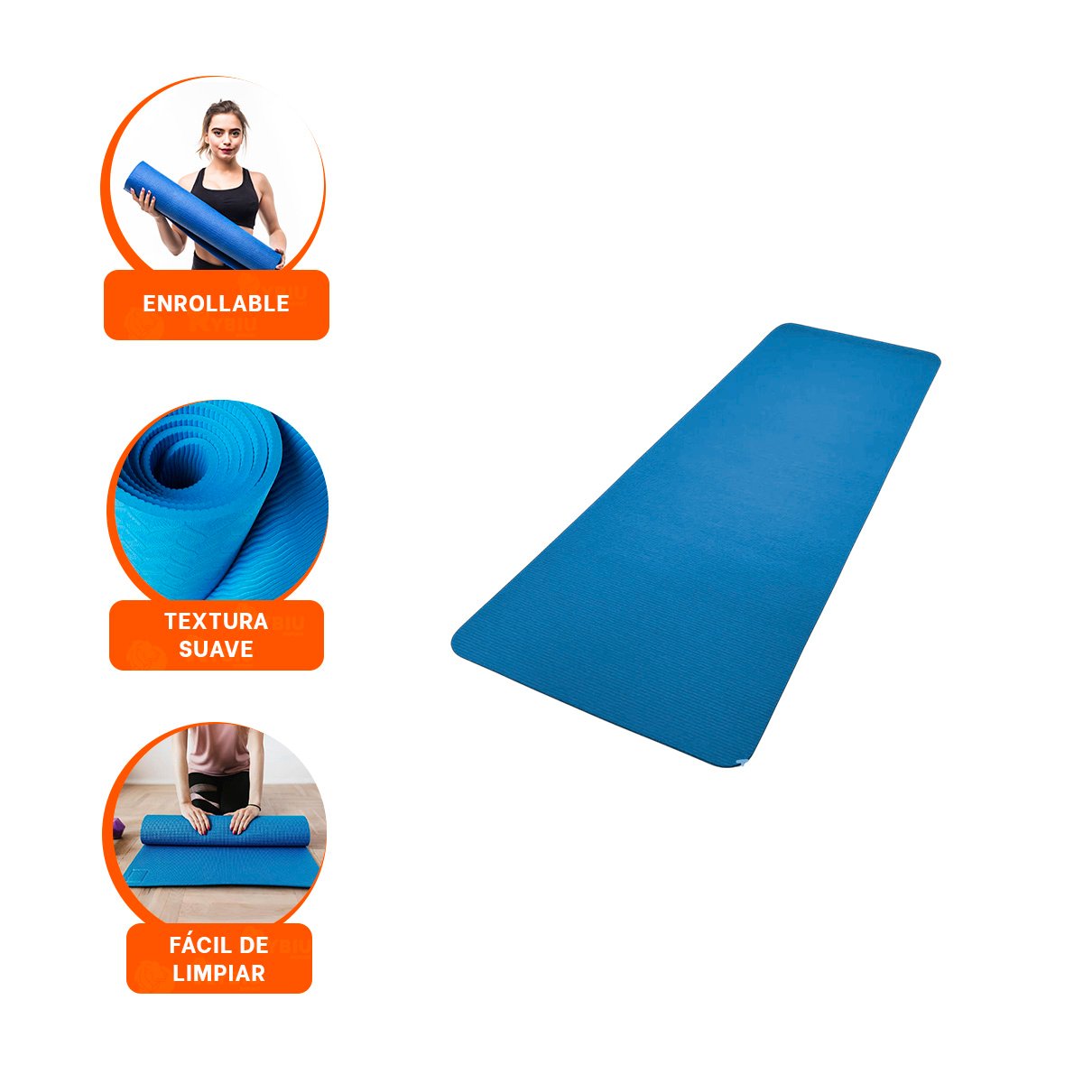ALFOMBRA COMODA AZUL DE GOMA EVA 61X183CM PARA EJERCICIOS Y PILATES EN CASA - 3