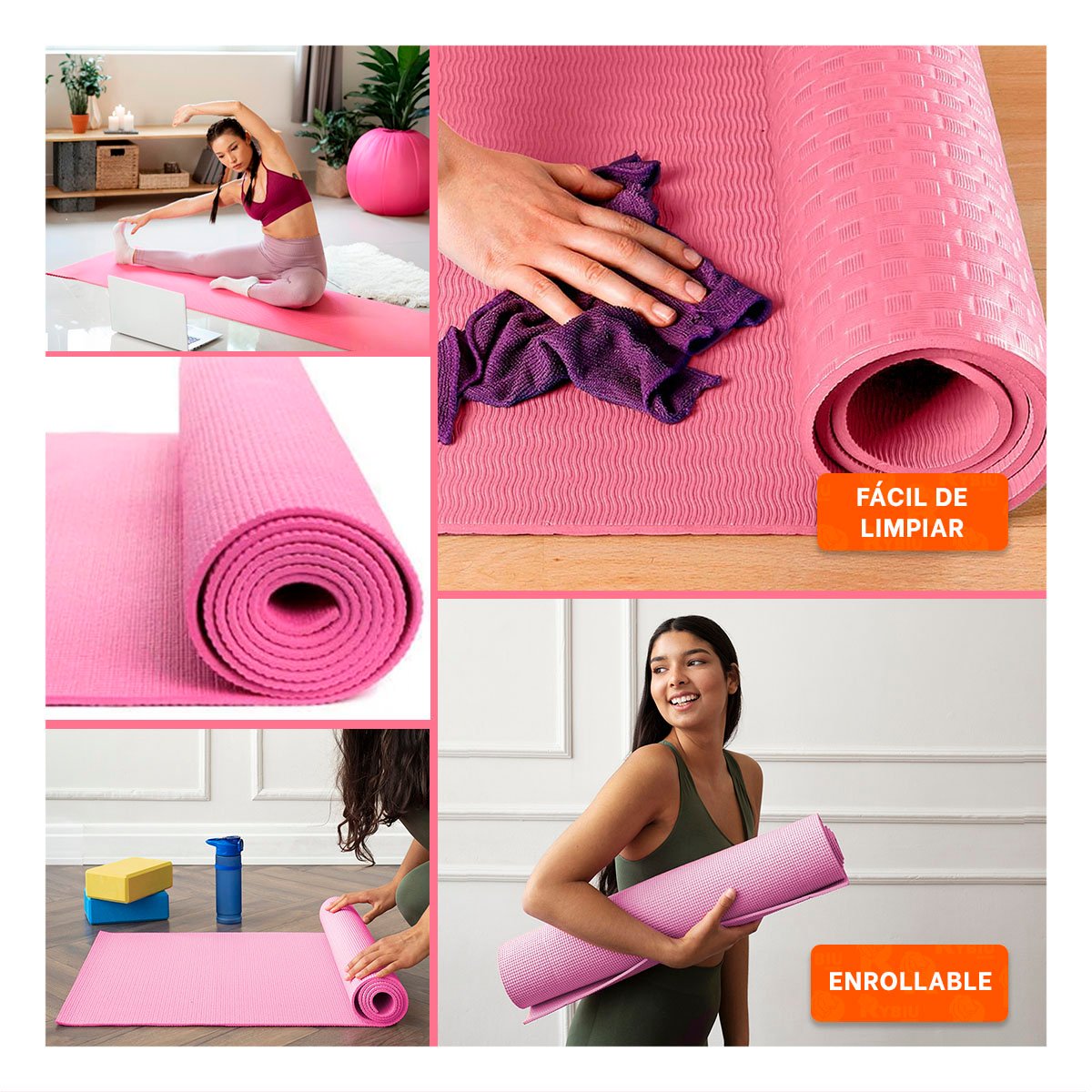 PACK12 ALFOMBRILLA FLEXIBLE ROSADO DE GOMA EVA 61X183CM PARA ACTIVIDADES Y+PAPEL REGALO - 2