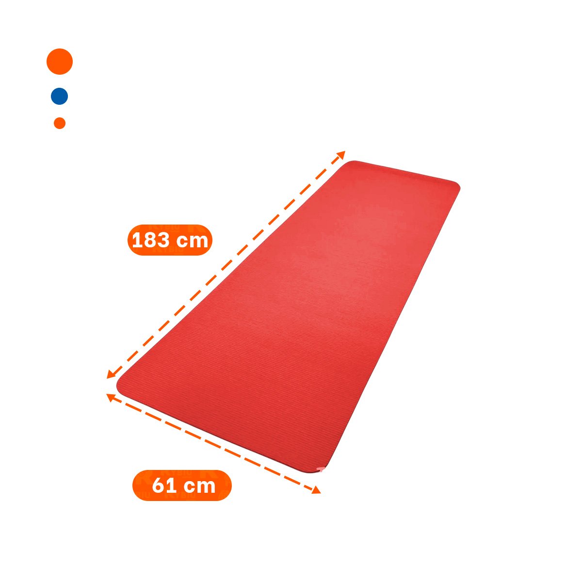 PACK12 ALFOMBRILLA RESISTENTE ROJO DE GOMA EVA 61X183CM PARA EJERCICIOS Y+REGALO STICKER - 4
