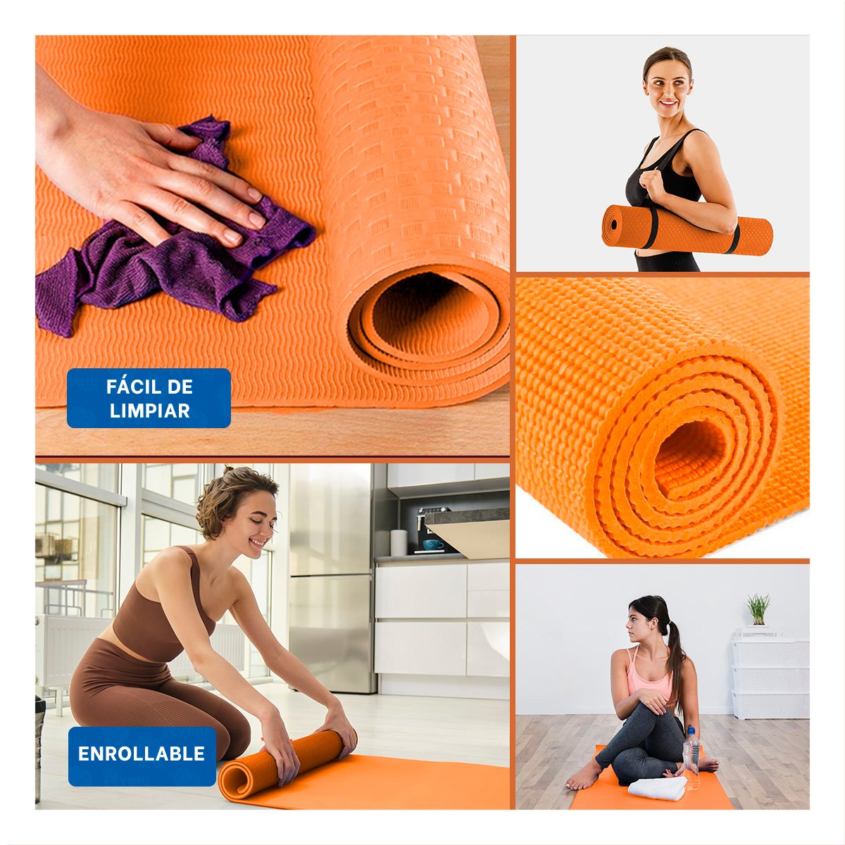 ALFOMBRA COMODA NARANJA DE GOMA EVA 61X183CM PARA EJERCICIOS Y PILATES EN CASA - 5