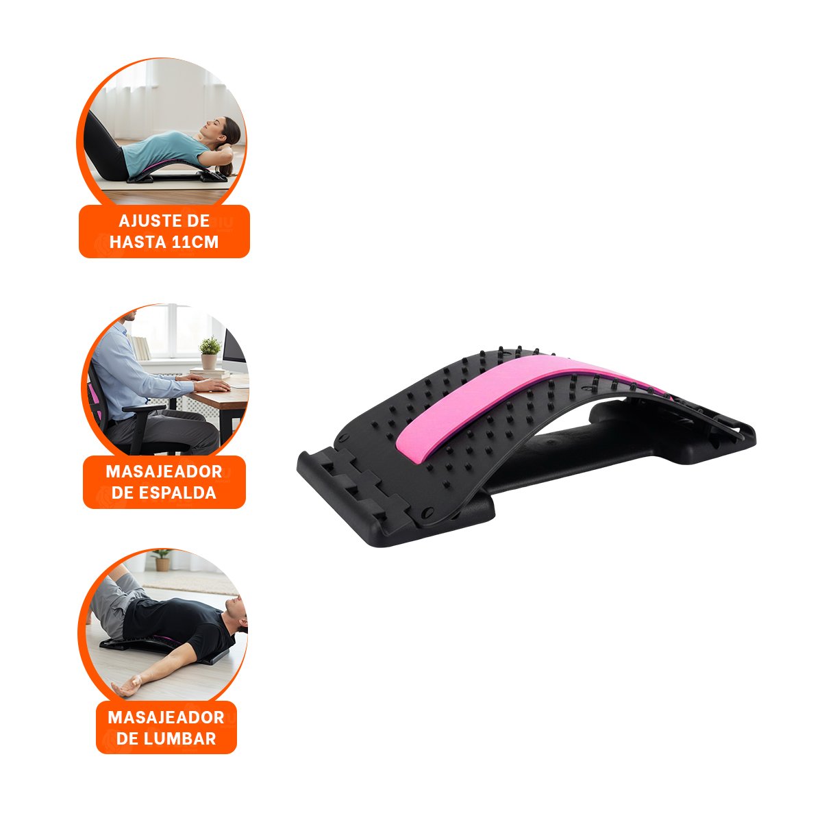 COJIN ELECTRICO PARA LUMBAR EN ROSADO Y MORADO PARA OFICINA - 3