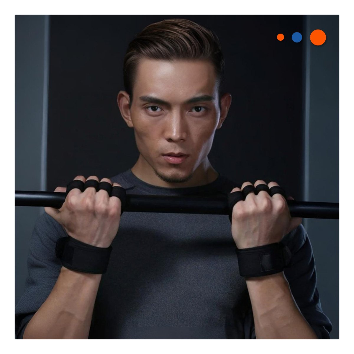 PACK2 PROTECTORES DE GYM M CON PALMA DE LATEX NEGRO Y+REGALO STICKER - 3