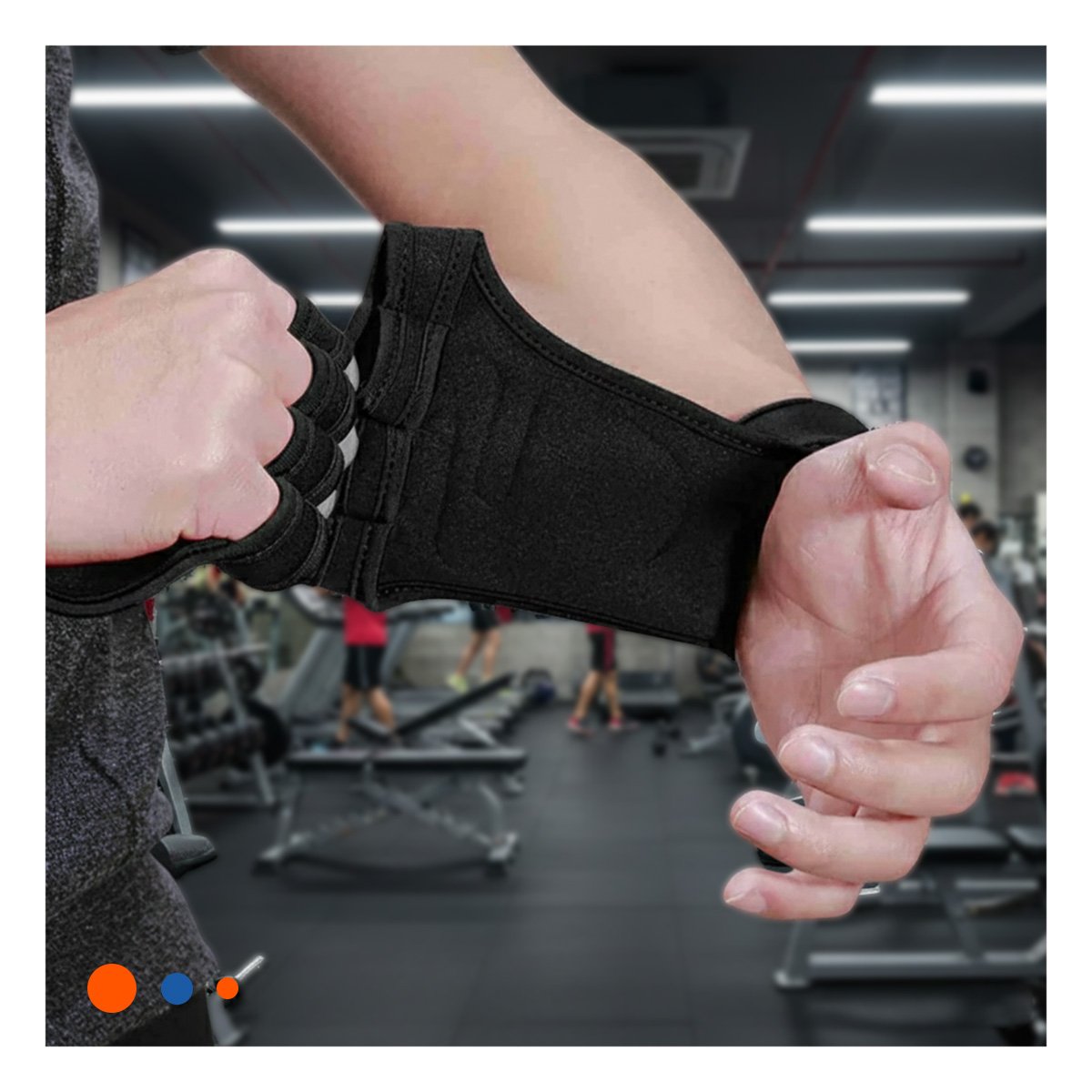 GUANTES FITNESS M PALMA DE LATEX NEGRO COMODOS Y+REGALO STICKER - 2
