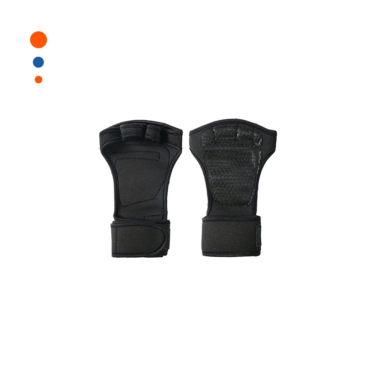 PACK2 PROTECTORES DE GYM S CON PALMA DE LATEX NEGRO Y+REGALO STICKER - 2