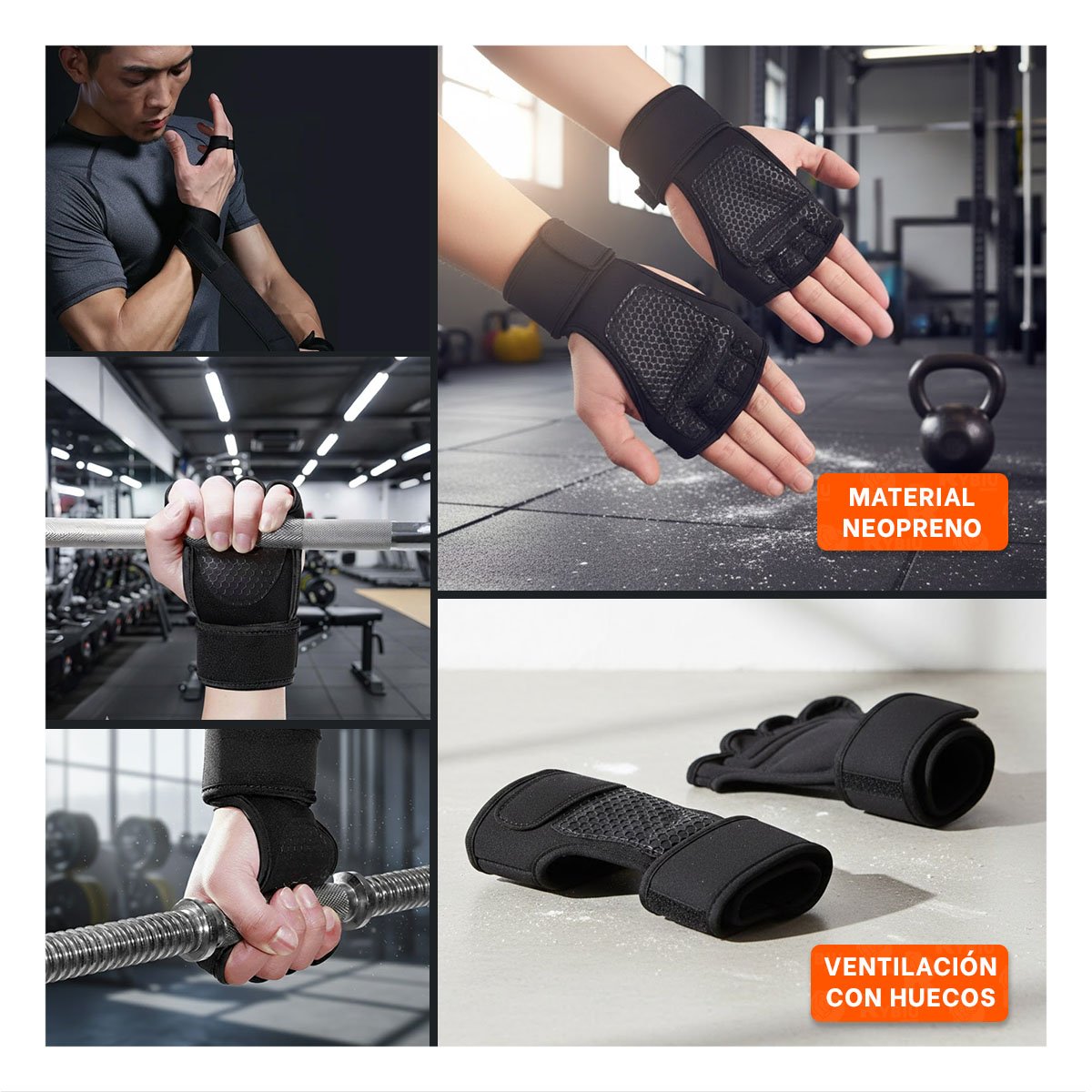CALLERAS DE ENTRENAMIENTO L CON PALMA DE LATEX NEGRO - 5