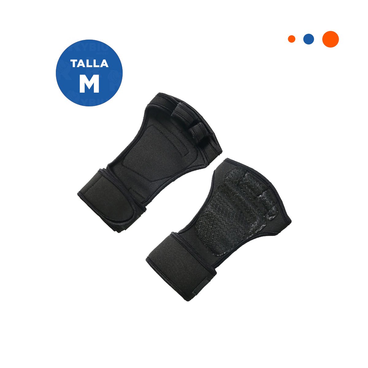PACK4 PROTECTORES DE CROSSFIT M CON PALMA DE LATEX NEGRO Y+REGALO STICKER - 4