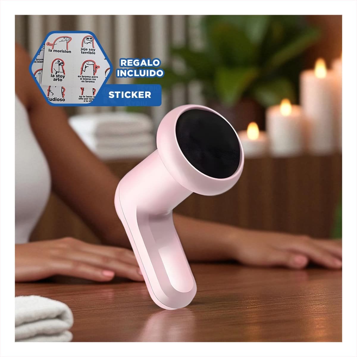 APARATO ELECTRICO 5 CABEZALES INALAMBRICO ROSADO DURADERO Y+REGALO STICKER - 1