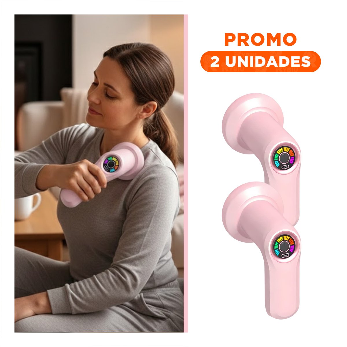 PACK2 DISPOSITIVO PROFESIONAL 5 CABEZALES INALAMBRICO ROSADO PORTATIL - 1