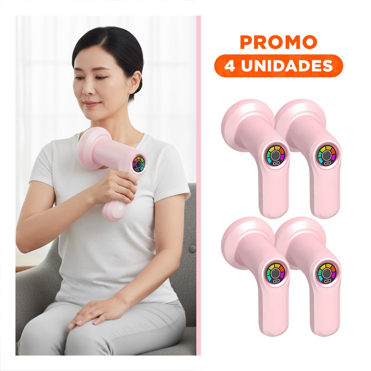 PACK4 DISPOSITIVO ROSADO 5 CABEZALES INALAMBRICO PORTATIL POTENTE Y+REGALO STICKER - 1