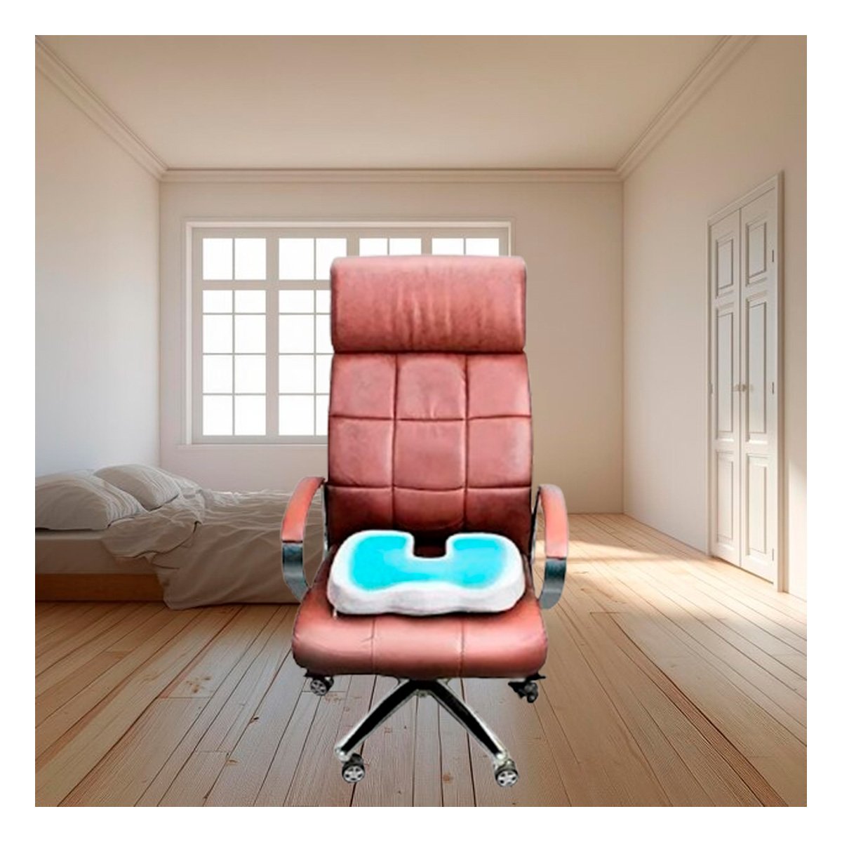 PACK6 BASE PARA SILLA CON GEL BLANCO Y FUNDA PLOMO Y+PAPEL REGALO - 5