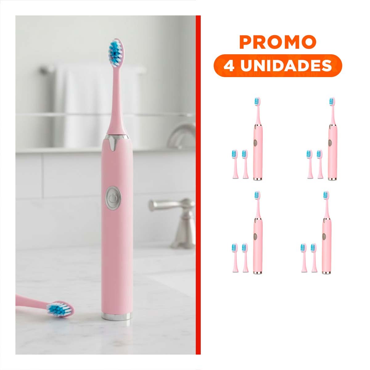 PACK4 DISPOSITIVO POTENTE ELECTRICO ROSADO CON 2 CABEZALES Y+REGALO STICKER - 1