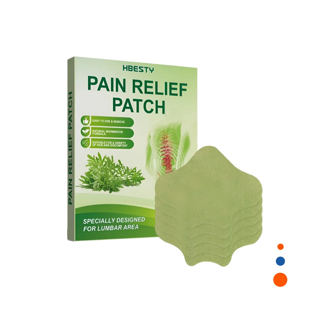 PACK4 SET LUMBAR 10 PARCHES VERDE PRACTICOS Y+PAPEL REGALO - 3