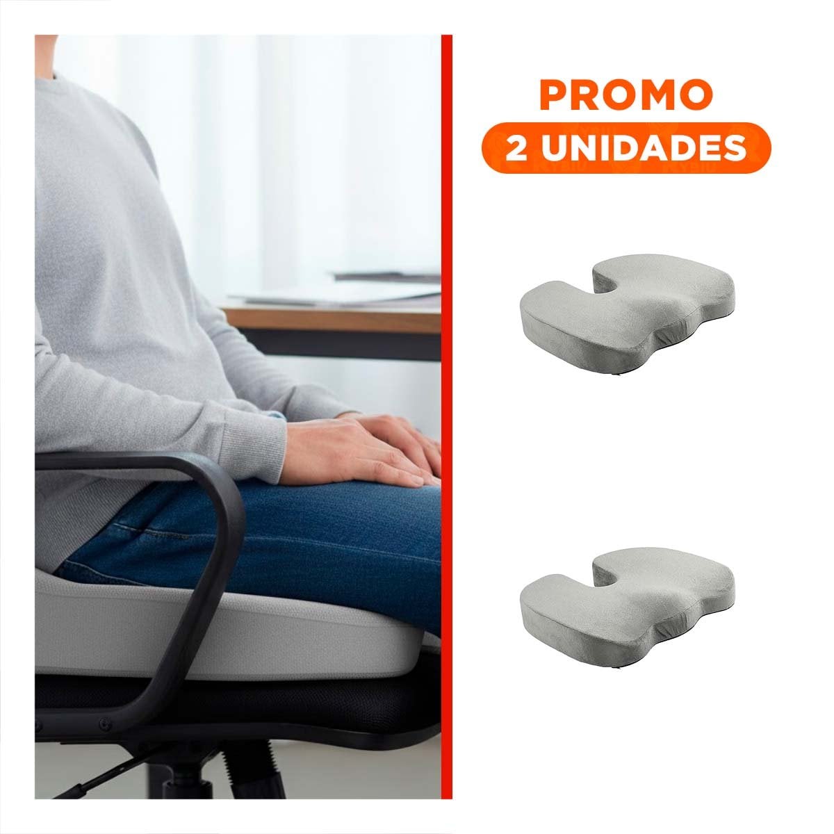 PACK2 SOPORTE ORTOPEDICO BLANCO CON GEL Y FUNDA PLOMO - 1