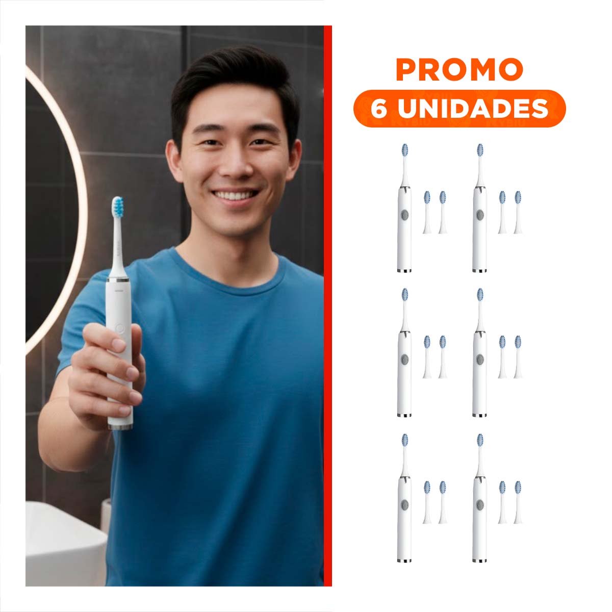PACK6 APARATO POTENTE ELECTRICO BLANCO CON 2 CABEZALES - 1