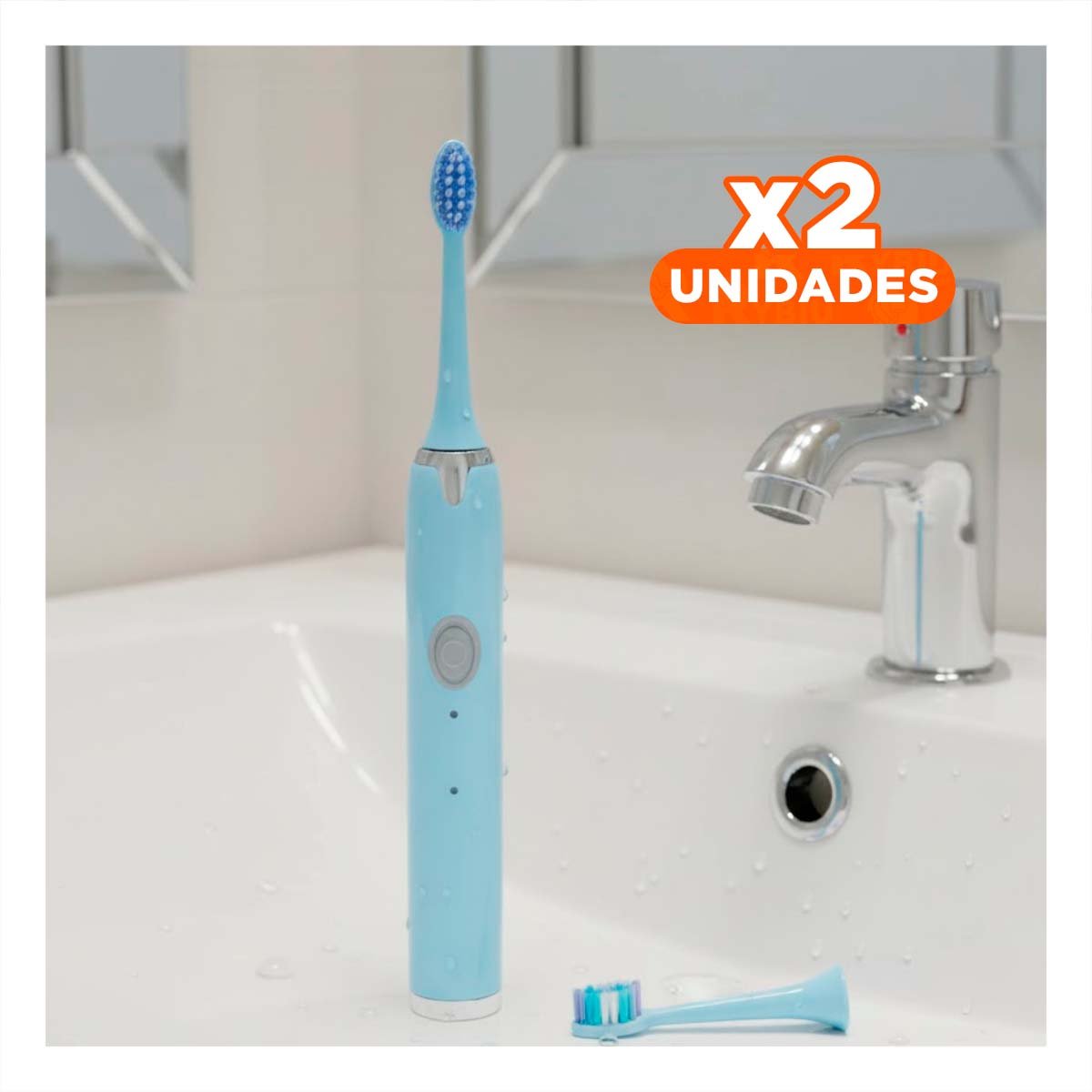 PACK2 EQUIPO MODERNO ELECTRICO CELESTE CON 2 CABEZALES Y+REGALO STICKER - 1