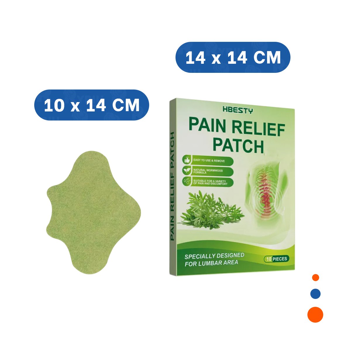 PACK2 PAQUETE 10 PARCHES CORPORALES LUMBAR VERDE PRACTICOS - 4