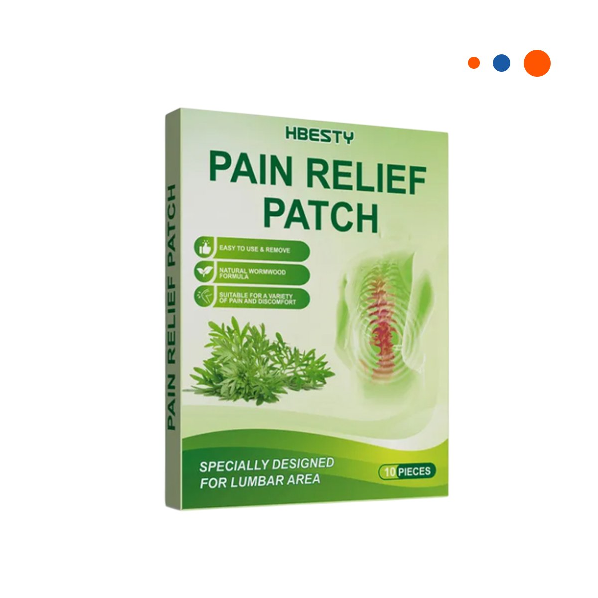 PACK2 COMBO 10 PARCHES CORPORALES LUMBAR VERDE COMODOS Y+REGALO STICKER - 2