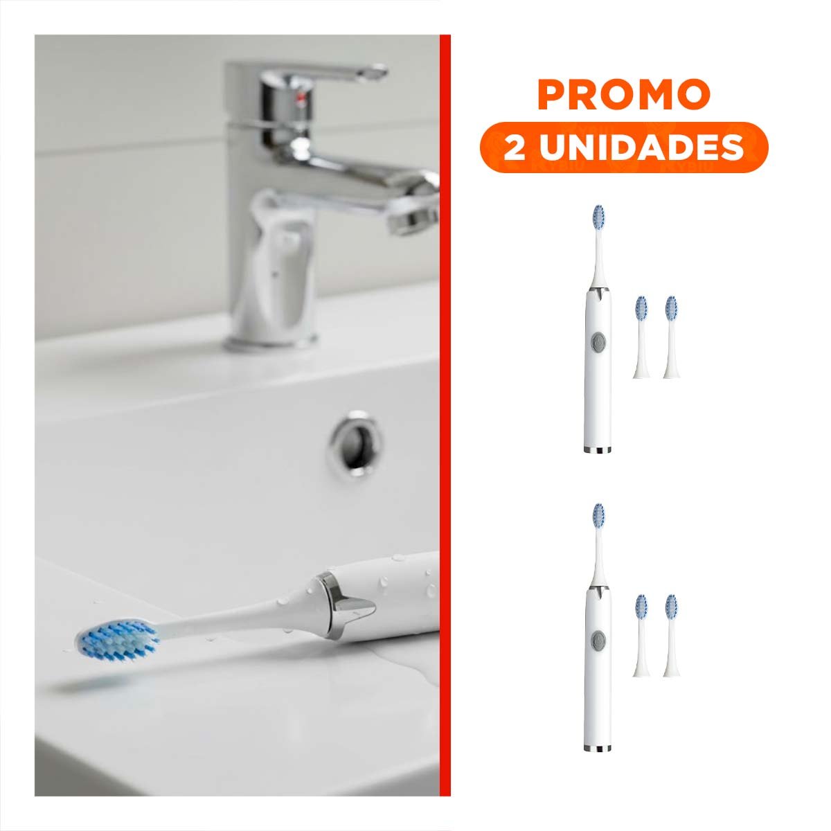 PACK2 DISPOSITIVO MODERNO ELECTRICO BLANCO CON 2 CABEZALES - 1