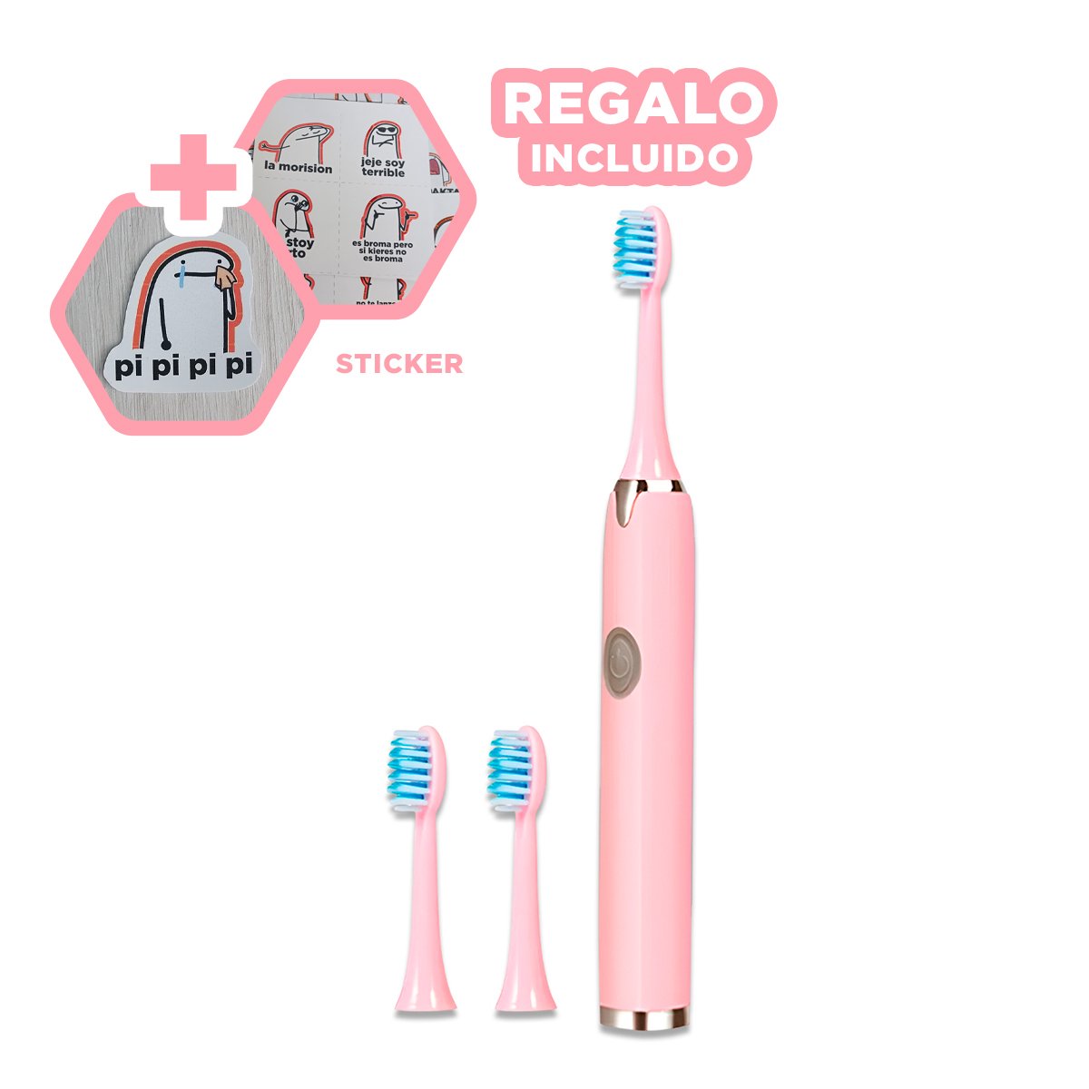 EQUIPO PORTATIL ELECTRICO ROSADO CON 2 CABEZALES Y+REGALO STICKER - 1