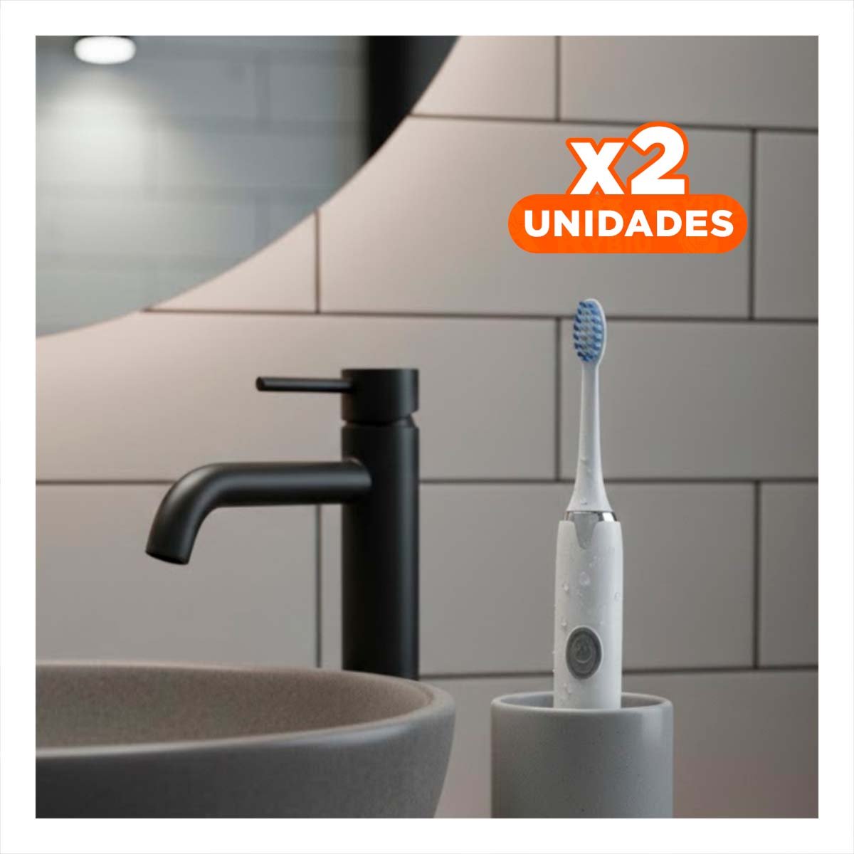 PACK2 EQUIPO MODERNO ELECTRICO BLANCO CON 2 CABEZALES Y+REGALO STICKER - 1