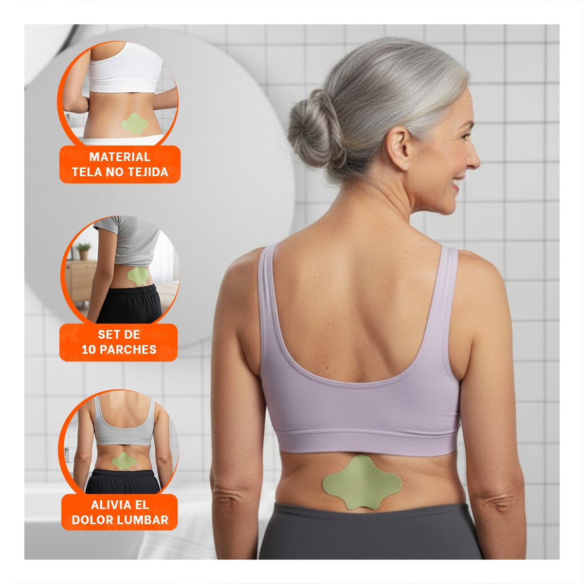 PACK2 PACK 10 PARCHES CORPORALES LUMBAR VERDE SUAVES Y+PAPEL REGALO - 5