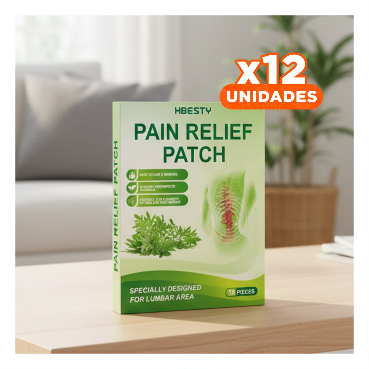 PACK12 SET VERDE 10 PARCHES LUMBAR PRACTICOS - 1