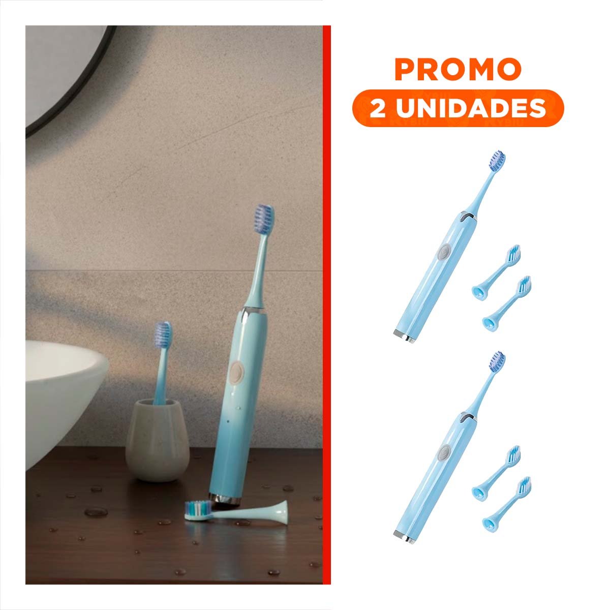 PACK2 DISPOSITIVO MODERNO ELECTRICO CELESTE CON 2 CABEZALES - 1