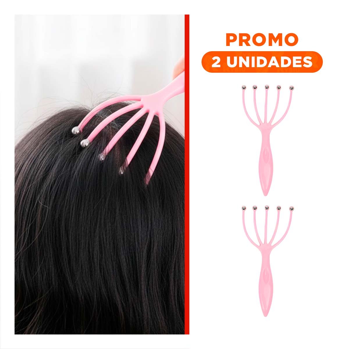PACK2 APARATO RELAJANTE DE CABEZA 4 GARRAS ROSADO - 1