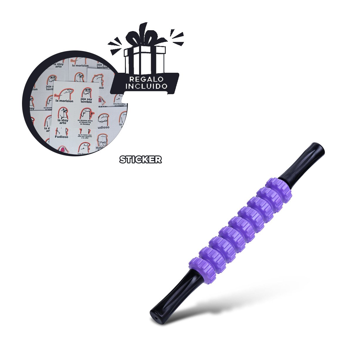 EQUIPO MANUAL 9 RODILLOS COLOR MORADO DURADERO Y+REGALO STICKER - 1