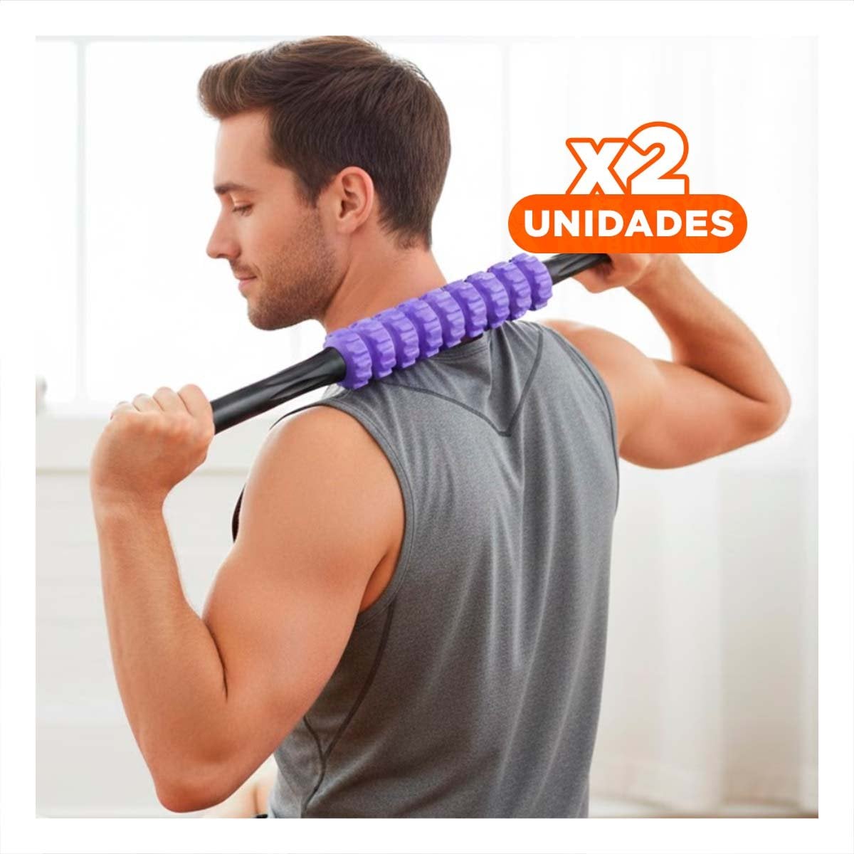PACK2 EQUIPO ERGONOMICO 9 RODILLOS COLOR MORADO PORTATIL Y+REGALO STICKER - 1
