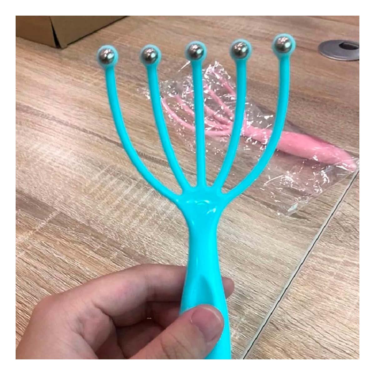 MASAJEADOR RELAJANTE DE CABEZA 4 GARRAS CELESTE Y+LIGAS REGALO - 2