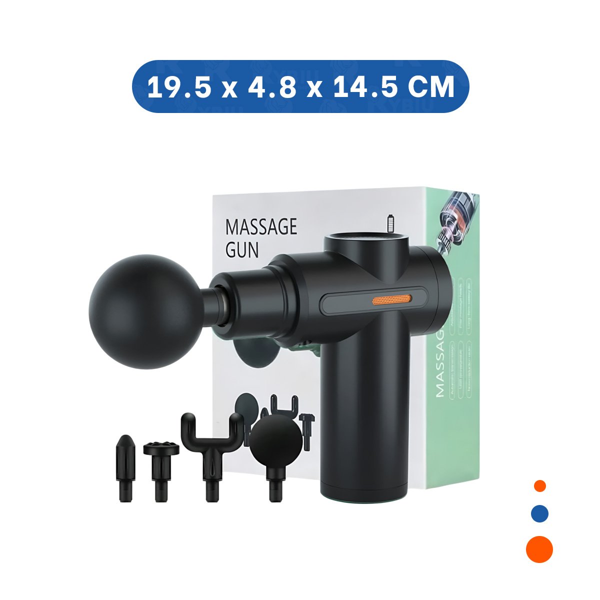 PACK6 MASAJEADOR NEGRO DE TECNOLOGIA MODERNA Y POTENTE Y+REGALO STICKER - 4