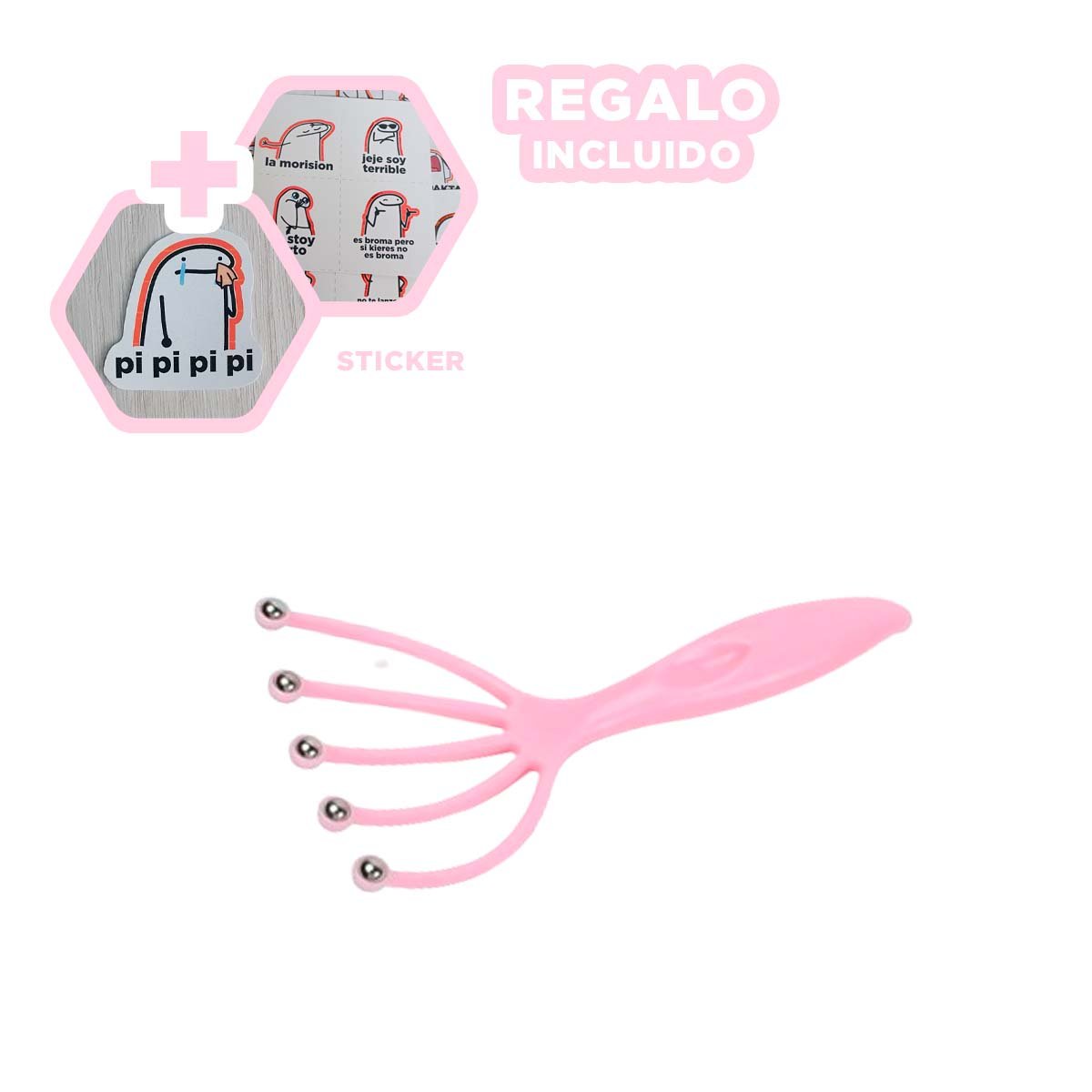 ACCESORIO ERGONOMICO DE CABEZA 4 GARRAS ROSADO Y+REGALO STICKER - 1