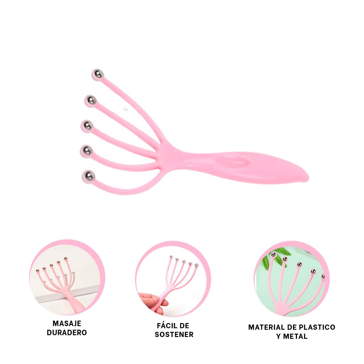 ACCESORIO ERGONOMICO DE CABEZA 4 GARRAS ROSADO Y+REGALO STICKER - 3