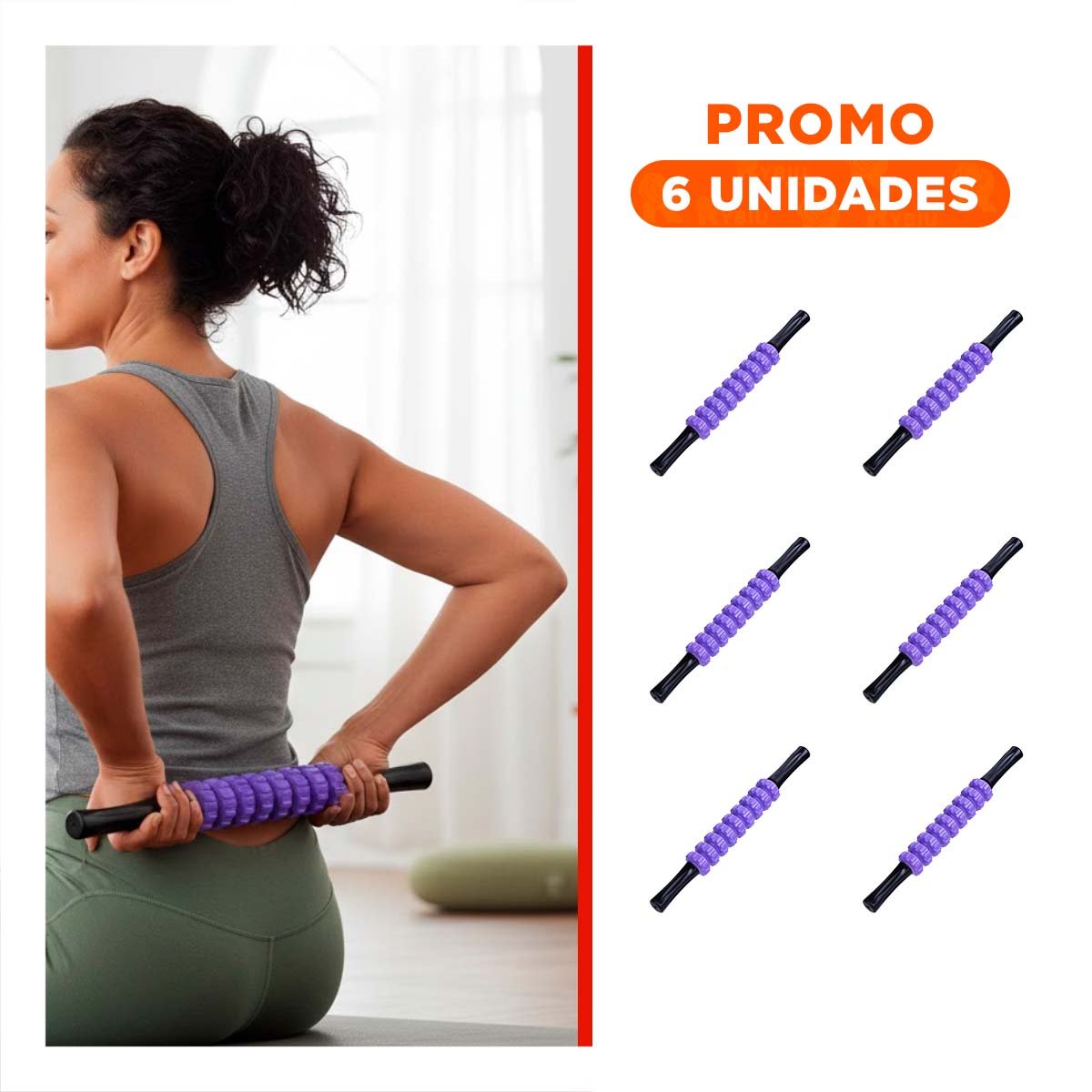 PACK6 ACCESORIO ANTIESTRES 9 RODILLOS COLOR MORADO PRACTICO - 1