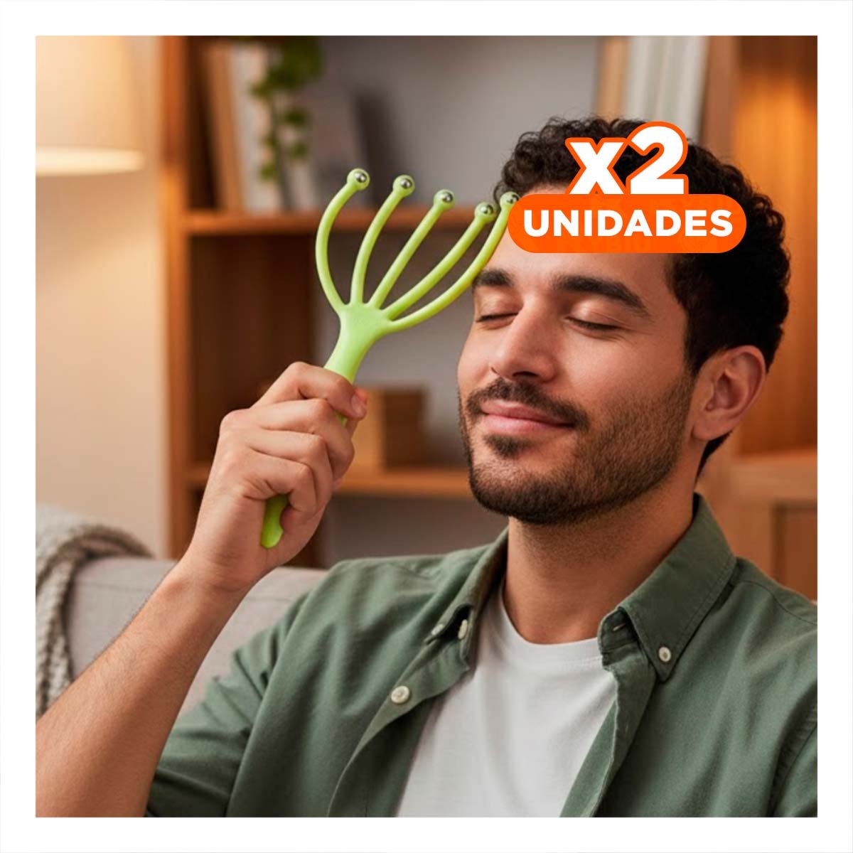 PACK2 ACCESORIO RELAJANTE DE CABEZA 4 GARRAS VERDE CLARO Y+REGALO STICKER - 1