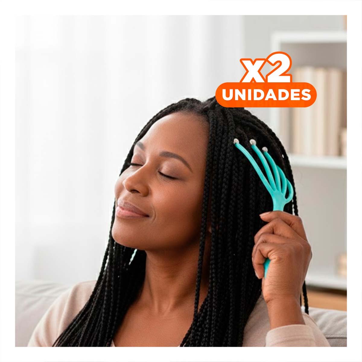 PACK2 ACCESORIO RELAJANTE DE CABEZA 4 GARRAS CELESTE Y+REGALO STICKER - 1