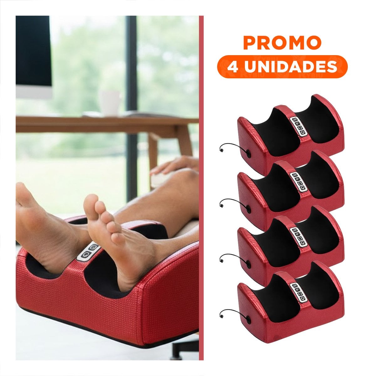 PACK4 APARATO DE TECNOLOGIA PARA PIES Y PIERNAS COLOR GUINDA Y+REGALO STICKER - 1