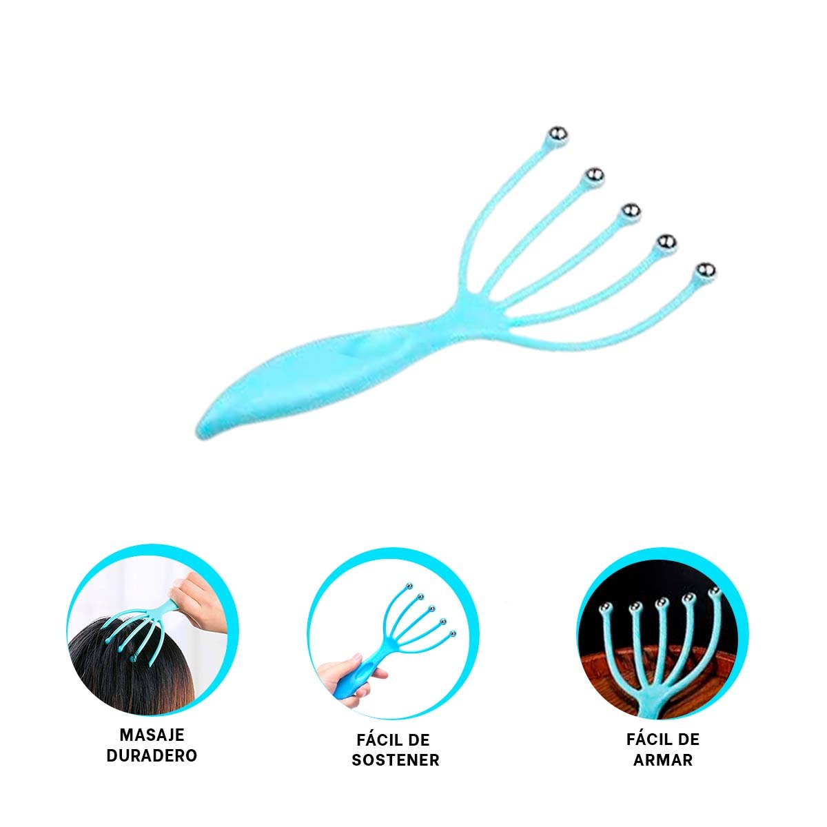 ACCESORIO ERGONOMICO DE CABEZA 4 GARRAS CELESTE Y+REGALO STICKER - 3
