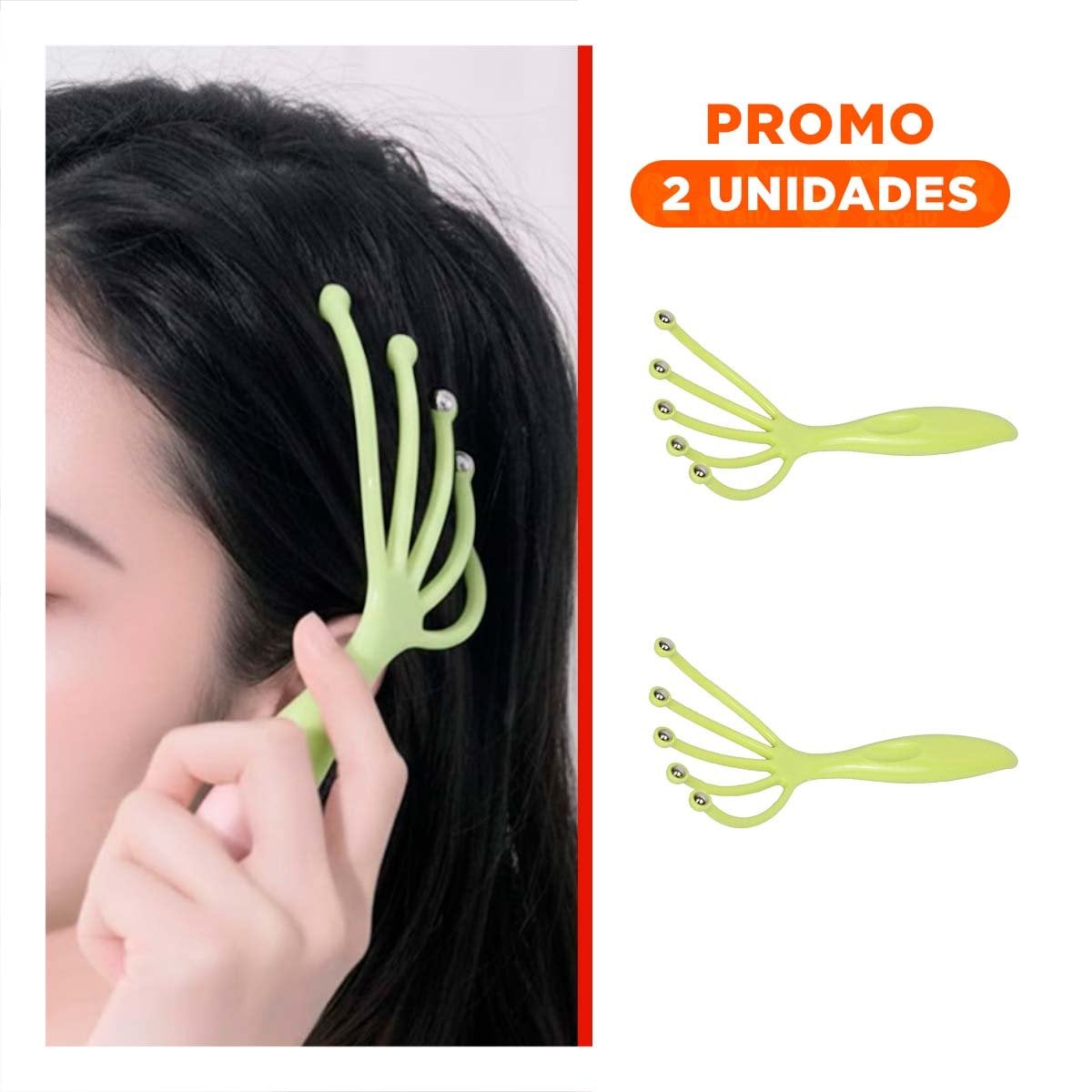 PACK2 APARATO RELAJANTE DE CABEZA 4 GARRAS VERDE CLARO - 1
